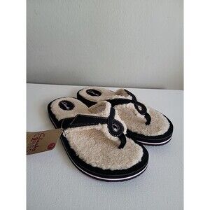 New Clarks Faux Fur Thong Sandals Slippers  Sz 7